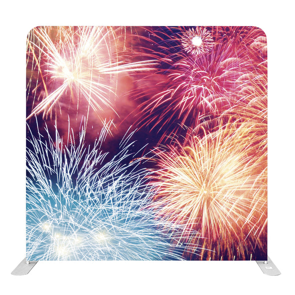 8ft x 8ft Big Colorful Fireworks Pillow Tension Fabric Backdrop Rental Per Day (#104)