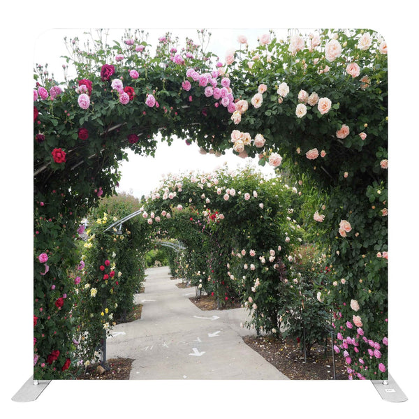 8ft x 8ft Rose Garden Archway Pillow Tension Fabric Backdrop Rental Per Day (#103)