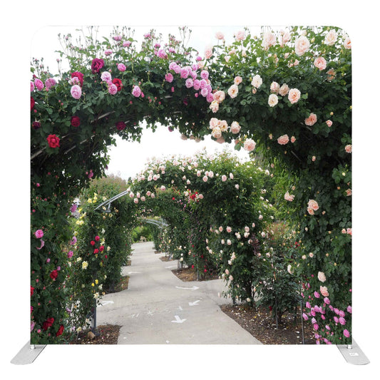 8ft x 8ft Rose Garden Archway Pillow Tension Fabric Backdrop Rental Per Day (#103)