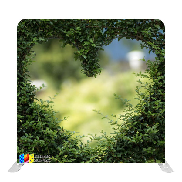 8ft x 8ft Green Heart Pillow Tension Fabric Backdrop Rental Per Day (#105)