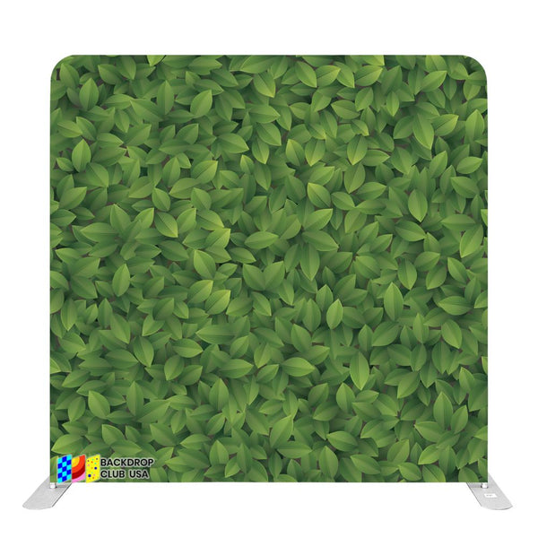 (#122) 8ft x 8ft Green Leaves Flower Pillow Tension Fabric Backdrop Rental Per Day