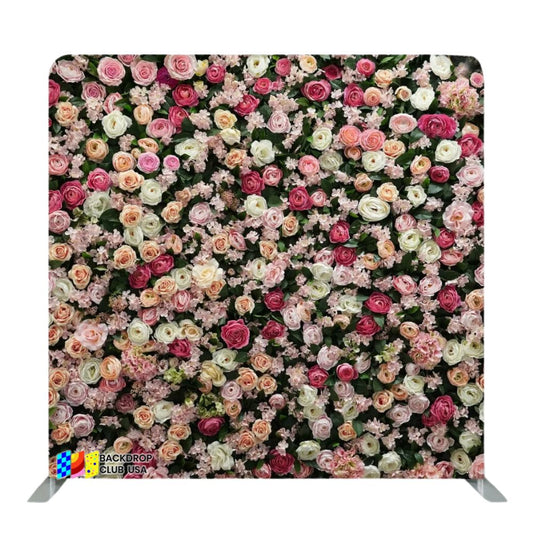(#93) 8ft x 8ft Flower Textures Wedding Party Pillow Tension Fabric Backdrop Rental Per Day