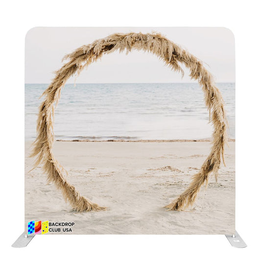 8ft x 8ft Round Rustic Arch Tension Fabric Backdrop Rental Per Day (#128)