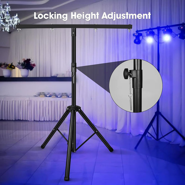 Dj Light Stand, Light Stand Tripod, Pro Audio DJ Lighting Tripod, Affordable Metal Stand with Crossbar, T-Bar Lighting Stand (39-70 inch)-4Stand
