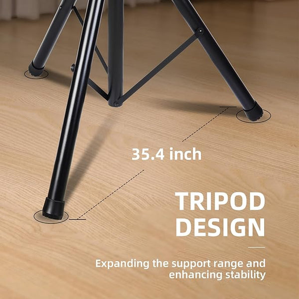 Speaker Stands Pair, Universal Speaker Tripod Stand Adjustable Height from 35 to 60 Inch Heavy Duty with 35 MM Compatible Insert for Stage
