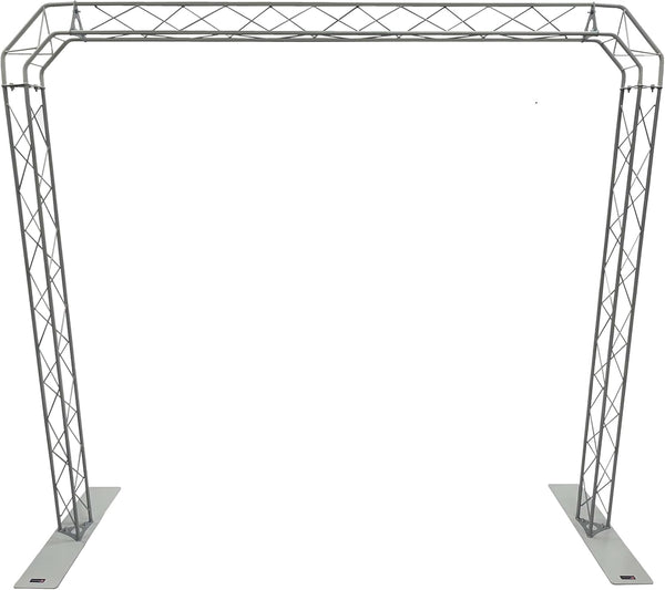 Silver Metal Triangle Truss Arch Kit 8.5ft Wide 7.5ft High Portable DJ Lighting System