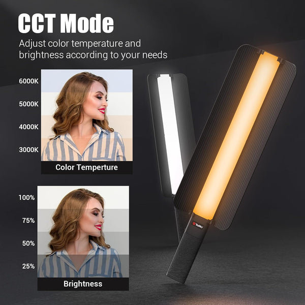 Tolifo RGB LED Light Wand – 20W Handheld Photography & Video Light with Batteries & Remote