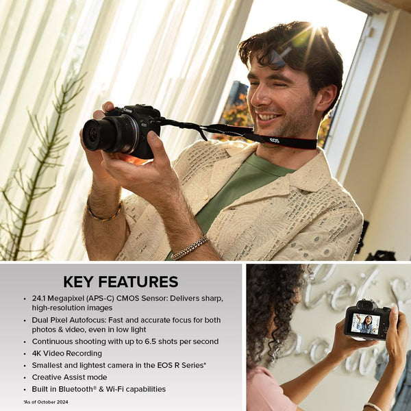 Canon EOS R100 4K Mirrorless Camera – Compact, High-Performance Photography or Photoboothing