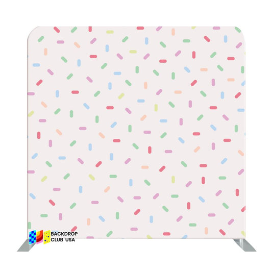 8ft x 8ft Colorful Confetti Pillow Tension Fabric Backdrop Rental Per Day (#82)