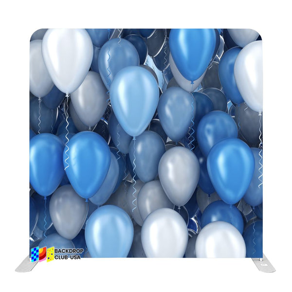 8ft x 8ft Blue Balloons Pillow Tension Fabric Backdrop Rental Per Day