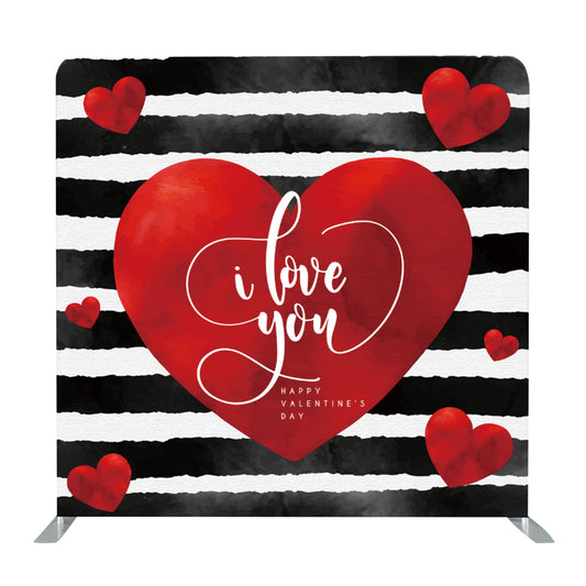 8ft x 8ft Valentines Stripes Pillow Tension Fabric Backdrop Rental Per Day (#60)