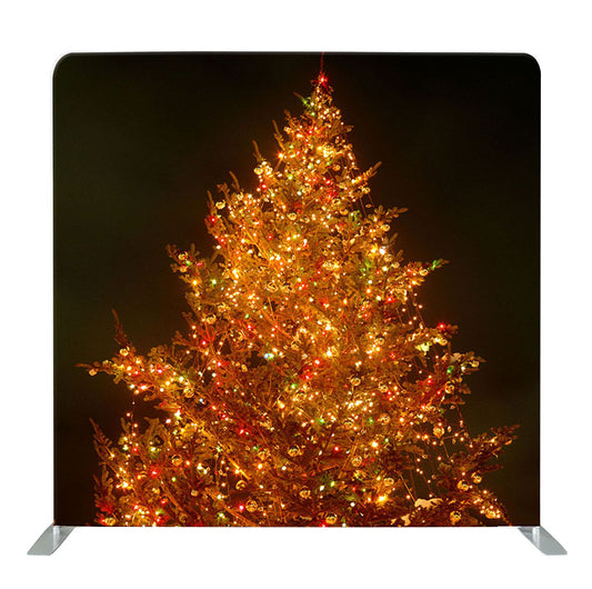 8ft x 8ft Golden Christmas Tree Pillow Tension Fabric Backdrop Rental Per Day (#75)