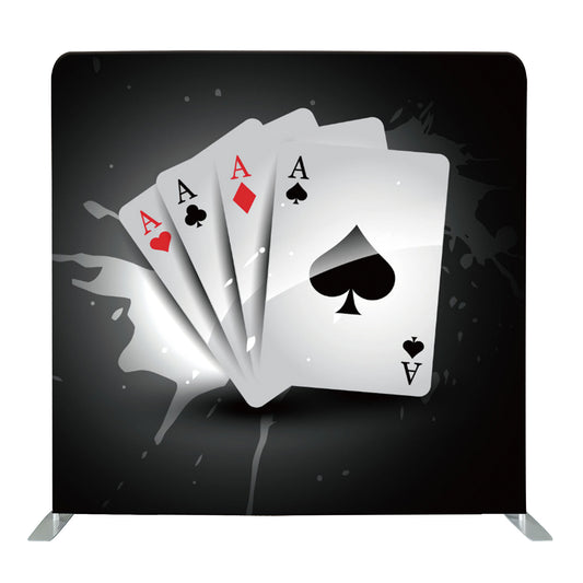 8ft x 8ft Ace Playing Cards Pillow Tension Fabric Backdrop Rental Per Day (#40)