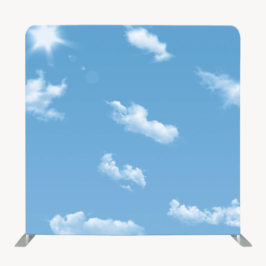 8ft x 8ft Sky with Clouds Pillow Tension Fabric Backdrop Rental Per Day (#41)