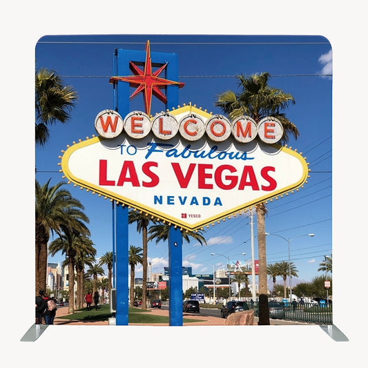 8ft x 8ft Las Vegas Pillow Tension Fabric Backdrop Rental Per Day (#55)