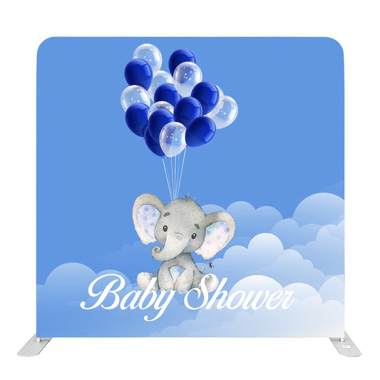 (#138) 8ft x 8ft Boy Baby Shower Pillow Tension Fabric Backdrop Rental Per Day