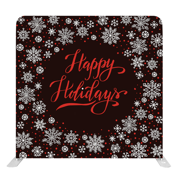 8ft x 8ft Happy Holidays Snowflake Pillow Tension Fabric Backdrop Rental Per Day (#101)