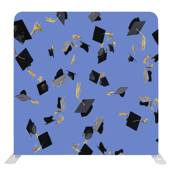 8ft x 8ft Graduation Day Cap Pillow Tension Fabric Backdrop Rental Per Day
