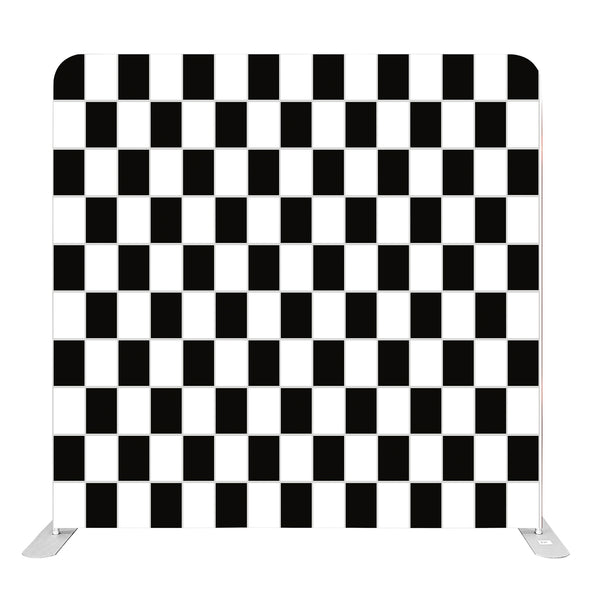 8ft x 8ft Black White Checkered Pillow Tension Fabric Backdrop Rental Per Day (#107)