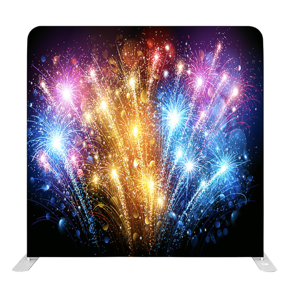 (#135) 8ft x 8ft Colorful Fireworks Pillow Tension Fabric Backdrop Rental Per Day