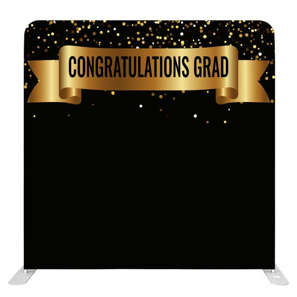 8ft x 8ft Gold Graduation Day Pillow Tension Fabric Backdrop Rental Per Day (#127)