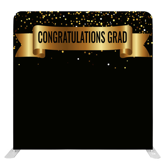8ft x 8ft Gold Graduation Day Pillow Tension Fabric Backdrop Rental Per Day (#127)