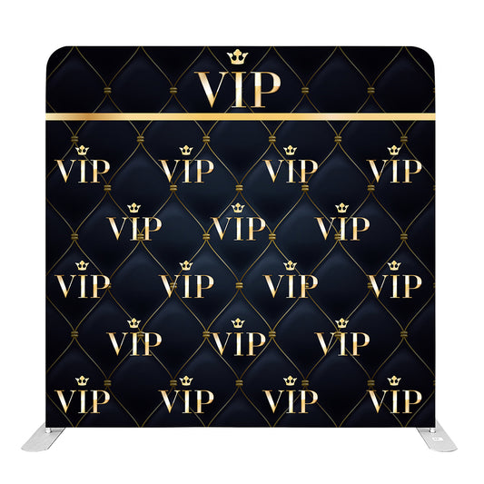 8ft x 8ft Navy Blue Leather VIP Pillow Tension Fabric Backdrop Rental Per Day (#126)