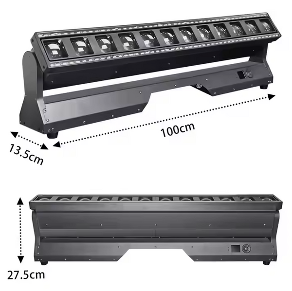 LEDs 600W Rattlesnake 1240 12 Head RGBW 4in1 Dmx Control Moving Bar Light for DJ Disco Club Stage Lighting