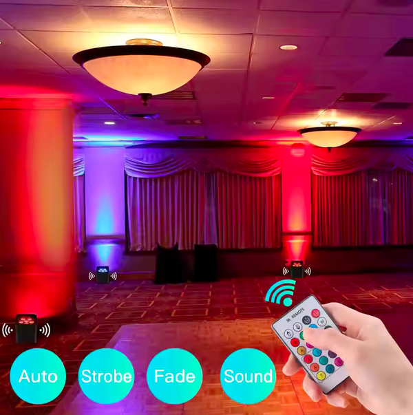 6x18W RGBWAUV 6in1 LED Uplight Battery W-DMX G3/G4S Wireless DMX Wifi APP Control Par Light Wedding Club Stage DJ Lights