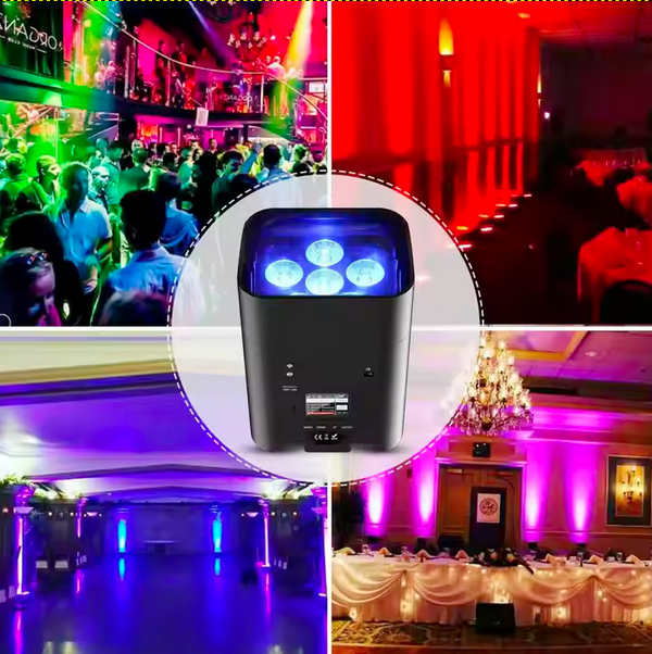 6x18W RGBWAUV 6in1 LED Uplight Battery W-DMX G3/G4S Wireless DMX Wifi APP Control Par Light Wedding Club Stage DJ Lights