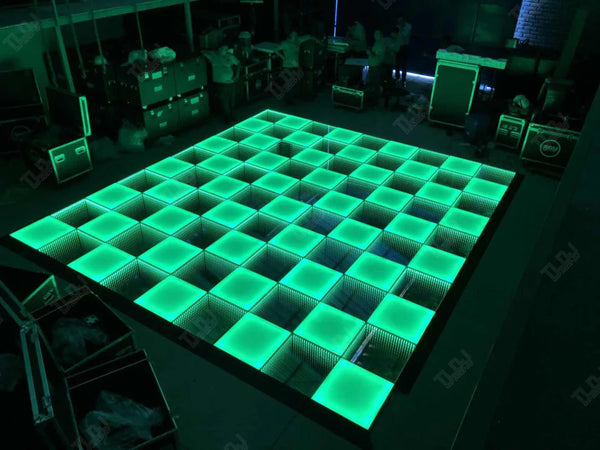 20x20ft 144 Panels 3D Infinity & Solid Top Light DJ Wireless LED Disco Dance Floor – Strong, Durable, and Water Resistant
