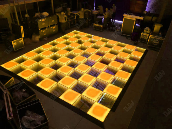 20x20ft 144 Panels 3D Infinity & Solid Top Light DJ Wireless LED Disco Dance Floor – Strong, Durable, and Water Resistant