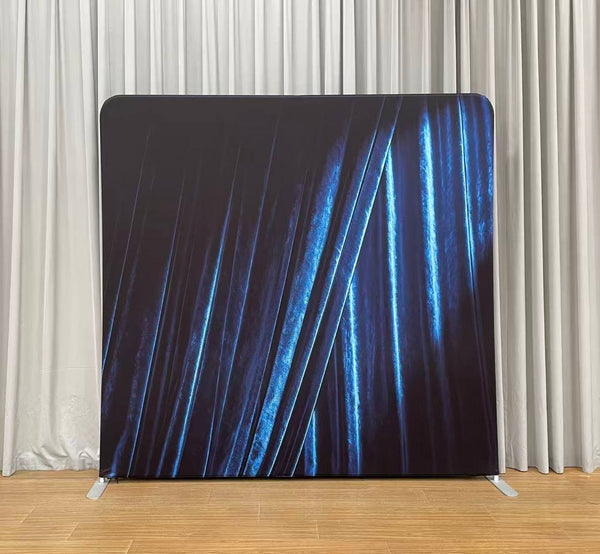#154 8ft x 8ft Midnight or Blue Velvet Drape Backdrop (Double Sided)  Rental Per Day