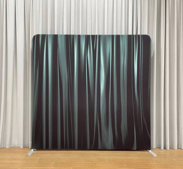 #155 8ft x 8ft Luxe Dual-Sided Drape — Teal Metallic & Royal Blue Velvet (Double Sided)  Rental Per Day