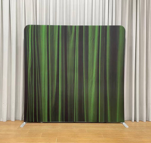 #156 8ft x 8ft Emerald Silk & Crimson Velvet (Double Sided)  Rental Per Day