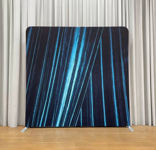 #157 8ft x 8ft Azure Velvet & Rose Red Curtain(Double Sided)  Rental Per Day