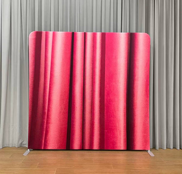 #157 8ft x 8ft Azure Velvet & Rose Red Curtain(Double Sided)  Rental Per Day